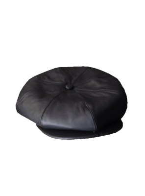 Leather  8 Sections cap - Black