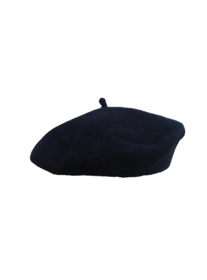 12" Wool Beret - Black