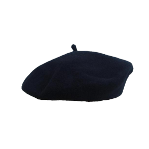 12" Wool Beret - Black