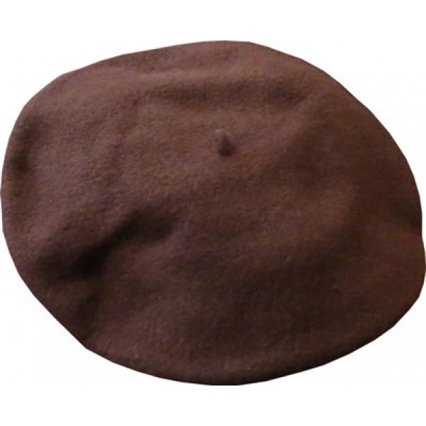 11" Wool Beret - Brown