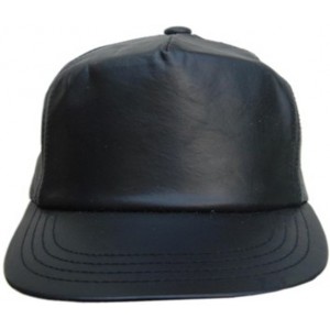 Leather Baseball Cap - Black