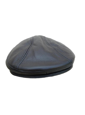 Flat Cap - In Black Leather