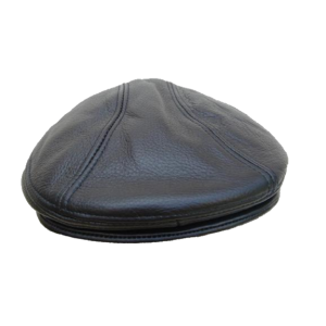 Flat Cap - In Black Leather