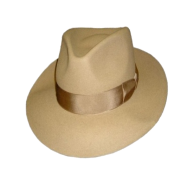 Low Crown Fedora Hat - Beige