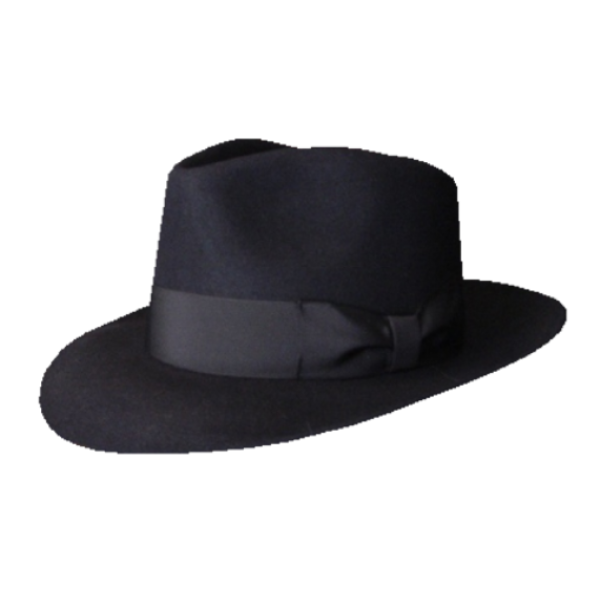 Low Crown Fedora Hat - Black