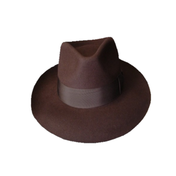 Low Crown Fedora Hat - Brown