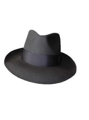 Low Crown Fedora Hat - Grey