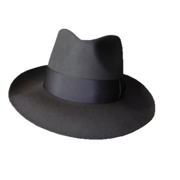 Low Crown Fedora Hat - Grey.