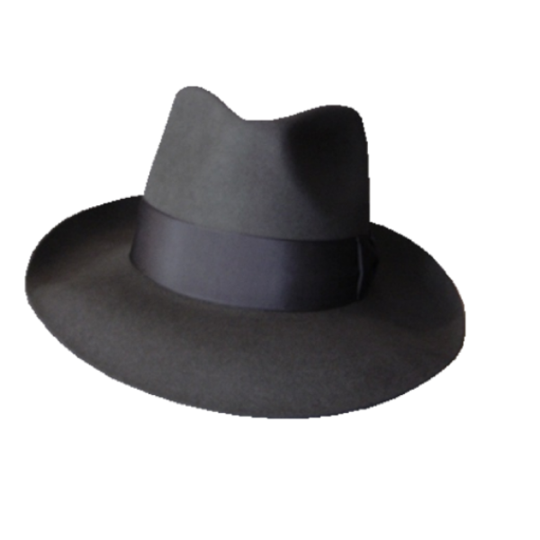 Low Crown Fedora Hat - Grey