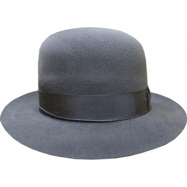 Open Crown Fedora Hat - Grey