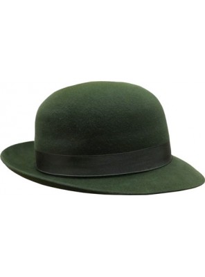 Open Crown Fedora Hat - Green