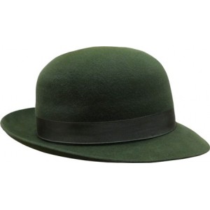 Open Crown Fedora Hat - Green