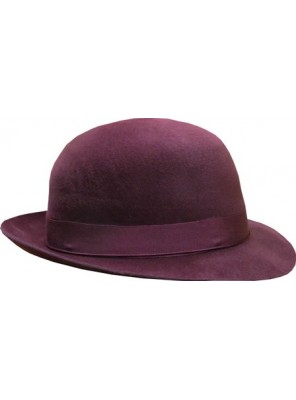 Open Crown Fedora Hat - Maroon